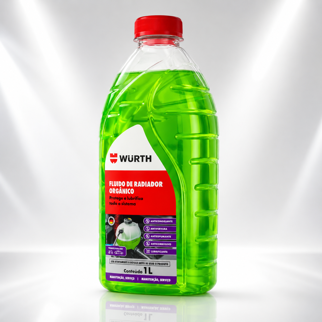 Fluido para Radiador Orgânico Verde Wurth 1L – Pronto para Uso - Imagem 2
